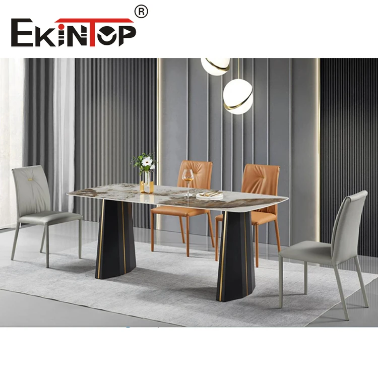 Ekintop luxurious italian dining room table set slate dining table 4 seater