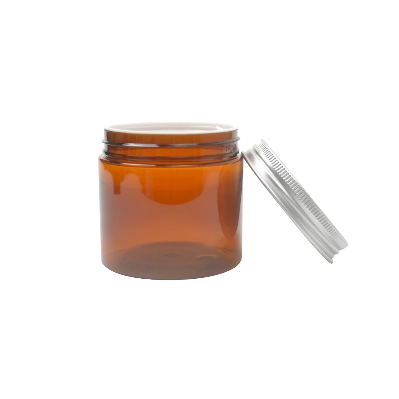 200ml Jar Empty Plastic Skin Care Cream with Black/white/aluminum/amber PET Jar Body + PP Cap