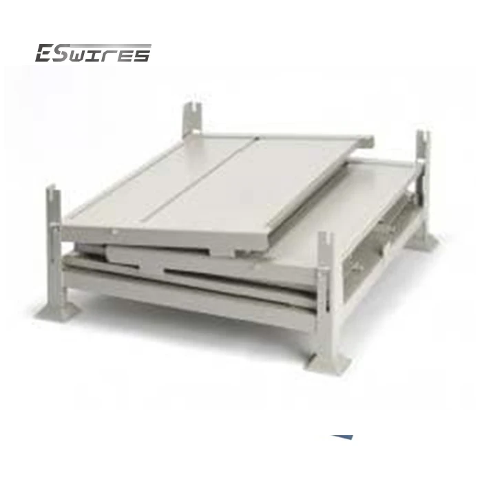 Customized stackable collapsible powder coated metallic pallet boxes for auto spare parts storage