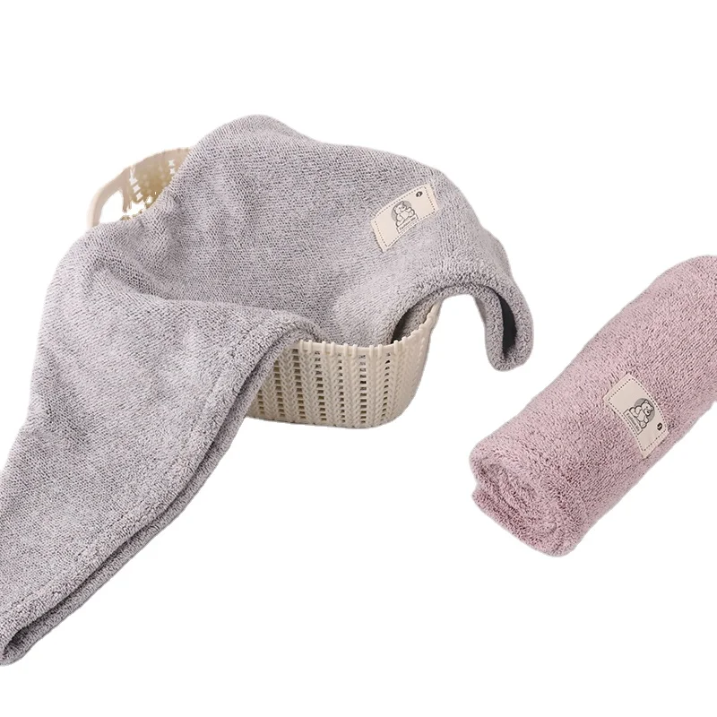 Оптовая продажа, полотенца из бамбукового угля на заказ, шапочка для сушки волос, супервпитывающее полотенце из бамбукового волокна для сушки волос