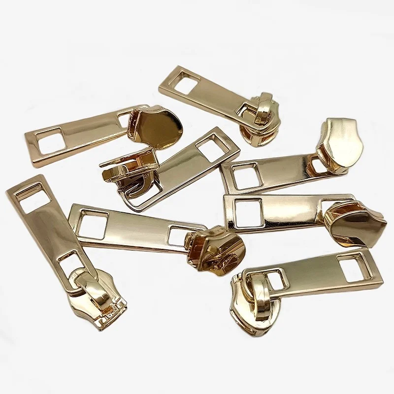 Handbag Hardware No.5 Nylon Metal Zipper Puller Slider Brand Logo Bag Zipper Head Puller Zipper Custom Metal Pull Logo