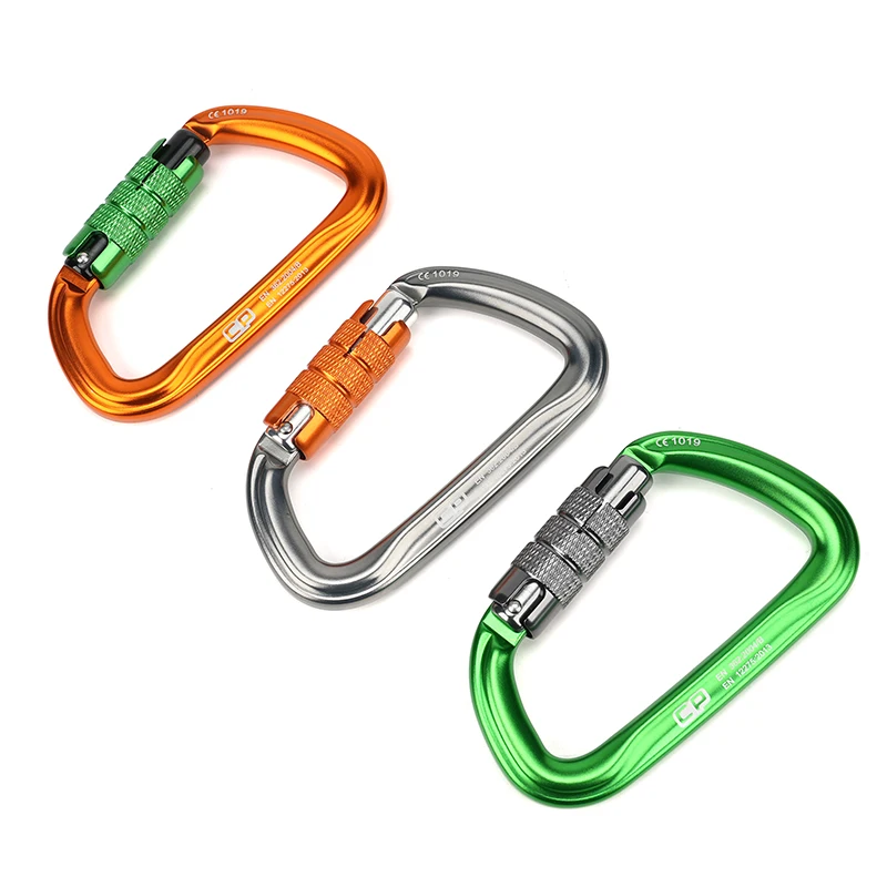 Custom Heavy Duty 35KN Powerful Aluminum Alloy Swivel Self-locking Hook with Snap Climbing Carabiner