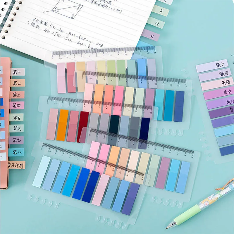 10 Colors Color Note Loose Leaf Index Sticker Transparent Indexing Tabs 200 Pcs