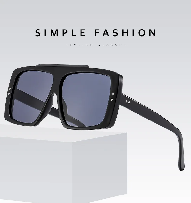 UNOC Luxury Over Size Female Shades Sunglasses Womens PC Big Frame Sun Glasses Popular Leopard Square Sunglasses UV400