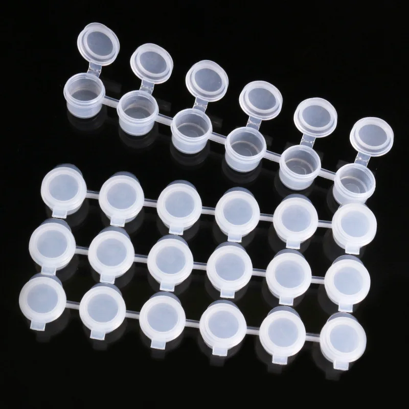 Cheap Empty Paint Strips Paint By Number Accessories 6x3ml Empty Paint Pot Pod Cup Strips