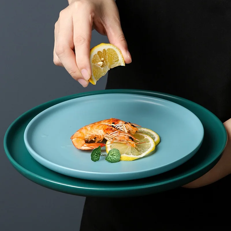 High Density White Antique Plates Oval Porcelain Plate Matte Steak Dish