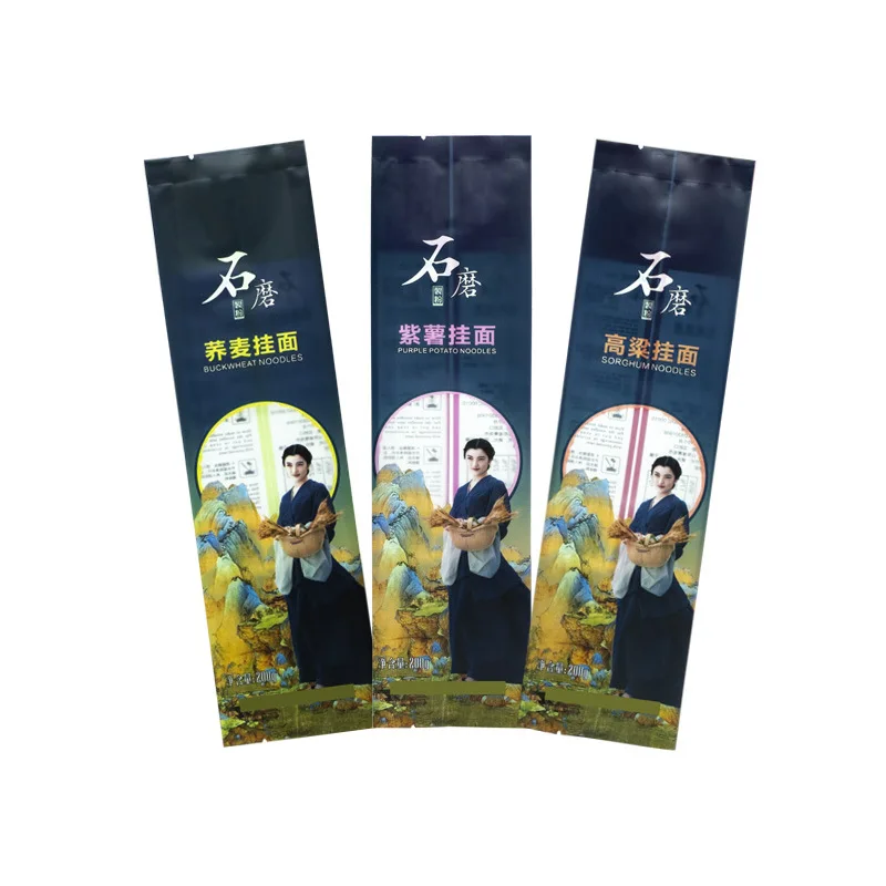 Factory Transparent Spaghetti Noodles Back Sealed Plastic Pouch Heat Seal Food Packaging Bags