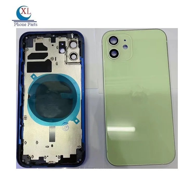 Задняя крышка корпуса для iphone 12 Mini pro max задняя батарейного отсека дверь средняя рамка с задним стеклом