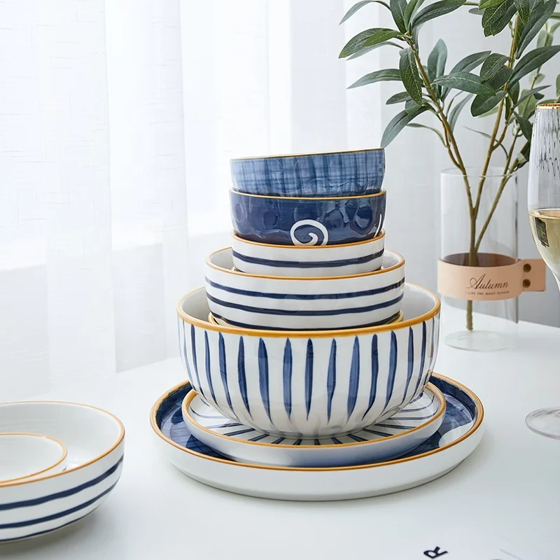 Недорогие квадратные керамические Столовые тарелки ручной росписи с цветами