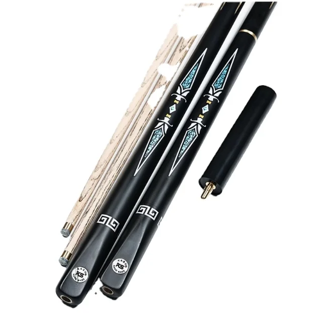 Factory Wholesale 1 Piece Snooker Cue Kit with Telescopic Extension 3/4 Jointed Snooker Cue 9.8mm Tip Ash Shaft