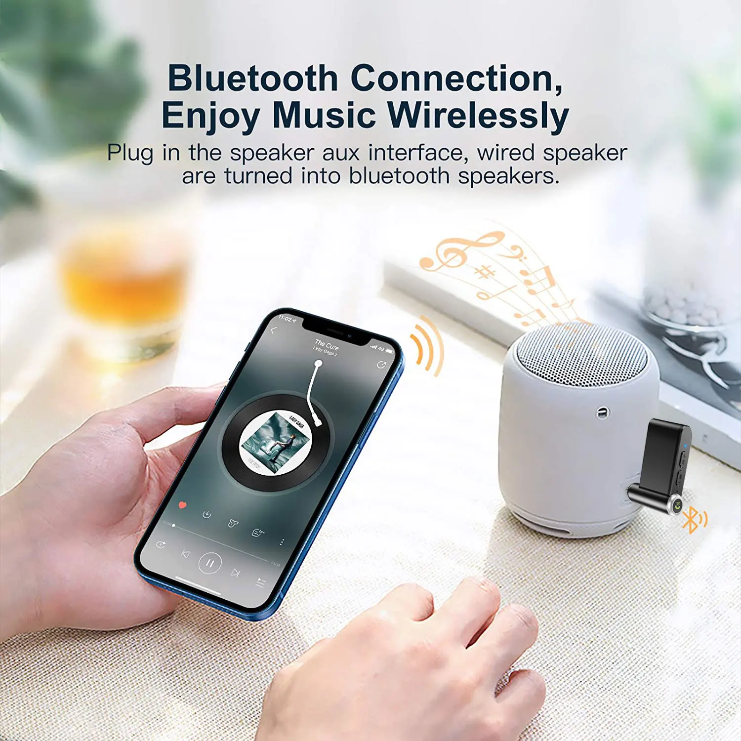 Blue tooth 5.0 AUX Adapter In Car 3.5mm Audio Jack Wireless Handsfree Music Receiver FM Transmitter For Headphone PC Laptop