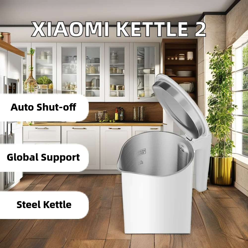 Xiaomi Mijia Electric Kettle EU 2 1.7L 220V 1800W Fast Hot Boiling Instant Heating Smart Stainless Steel Body Household