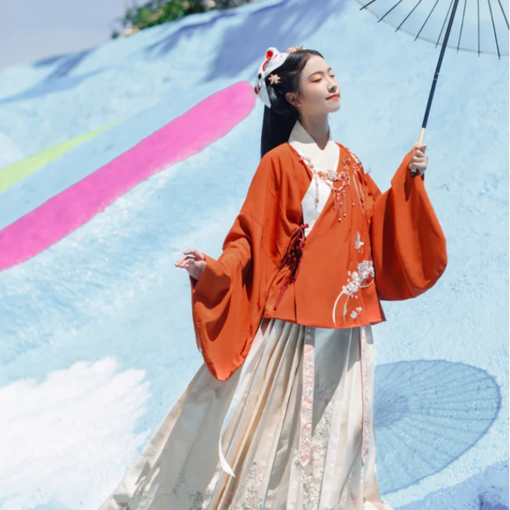 Классическое современное платье ханьфу костюм ханьфу S для выступления на сцене Китайская традиционная китайская детская одежда красного цвета