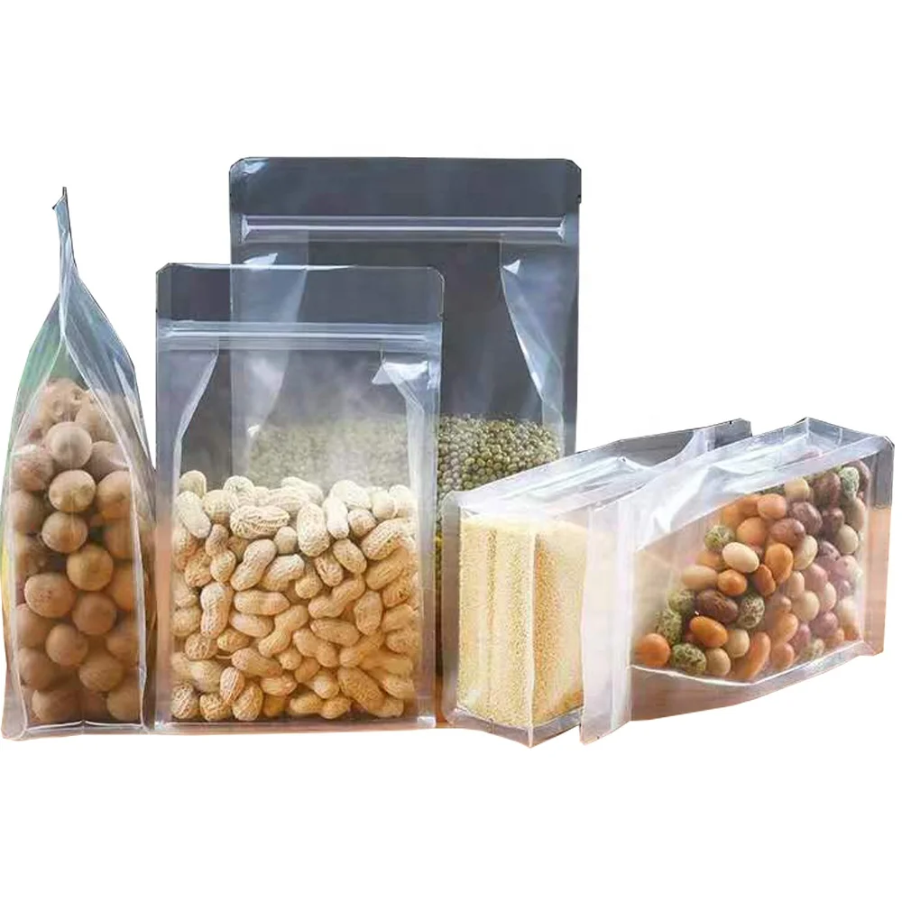 Clear Plastic Zip Lock Stand Up Bag Self Seal Resealable Reusable Food Snack Candy Tea Coffee Storage Packaging Pouches
