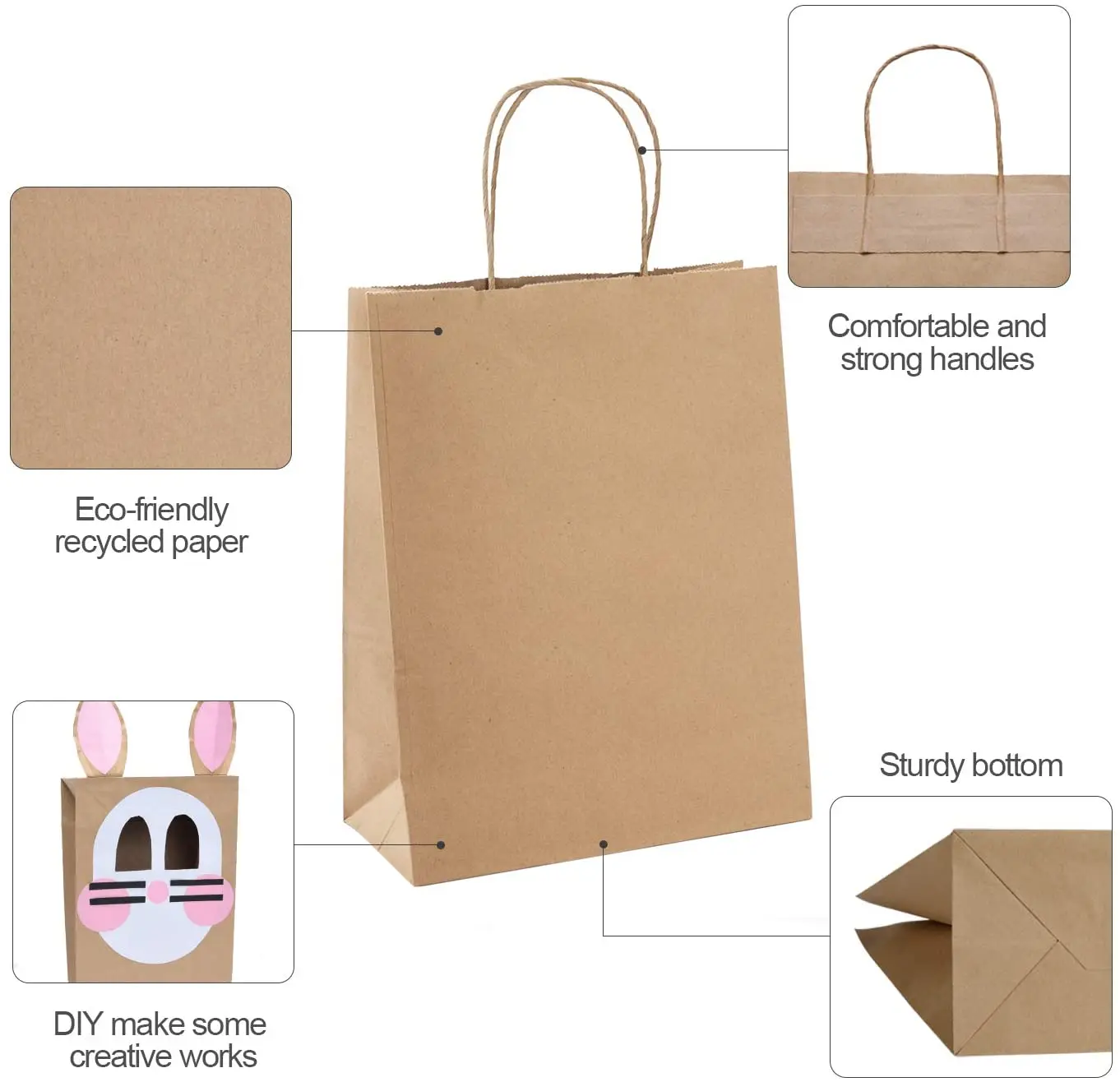 Hot Sale Party Gift Bag Shopping Paper Bag Custom Packaging Brown Kraft Paper Bag With Handle