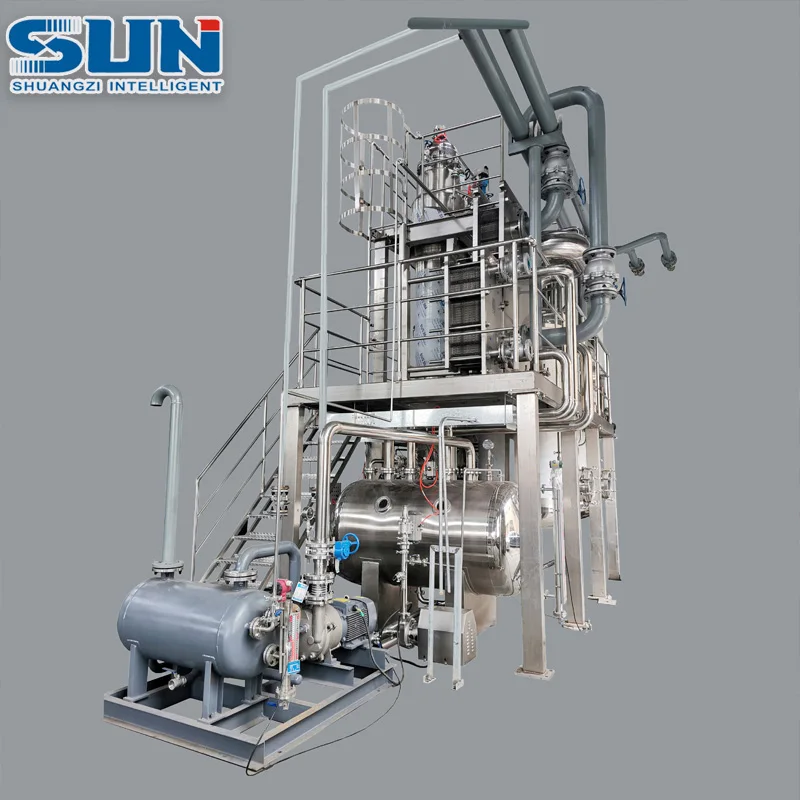 Chinese Medicine Double Effect Falling Film Evaporator Chemical Organics Multi-effect Evaporation Equipment