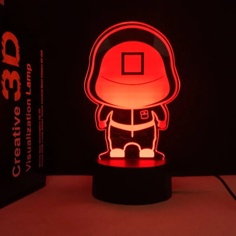 2021 Hot Korean Thriller TV Series Horror 3D night light squid game illusion lamp Squid Game for
