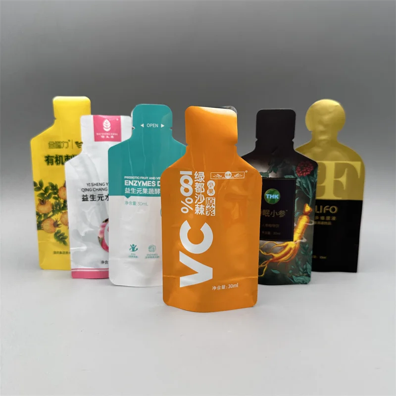 Custom 30g 1.1 oz Aluminum Foil Shape Retort Packaging Pouch Honey Bottle Package Sachet For Beauty Drink Energy Gel Pack Bags