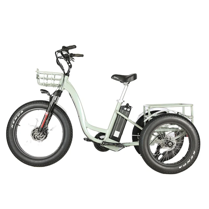 2024 China three wheel cargo electric bike with basket long range delivery bike