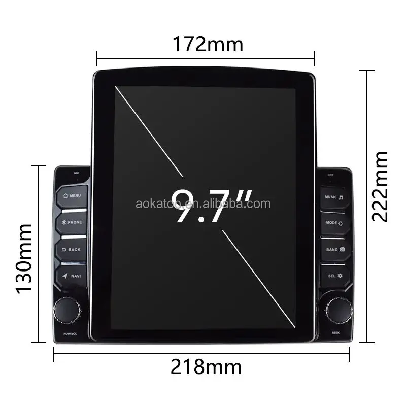 Universal Pioneer 9.7 Inch Touch Screen Android Car Radio OLED Screen DSP Function Android Auto Supported 1DIN GPS Navigation