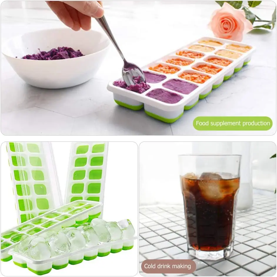 XX   Easy to demould Christmas mold 14 hole silicone ice tray with detachable cover