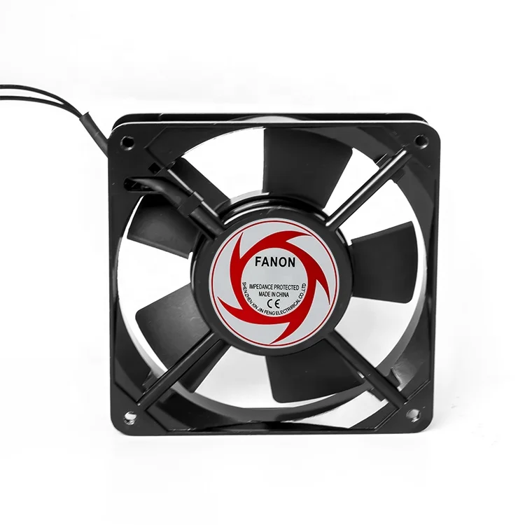Wholesale plastic 12025 ball bearing powerful high cfm air cooling fan black Axial flow fan