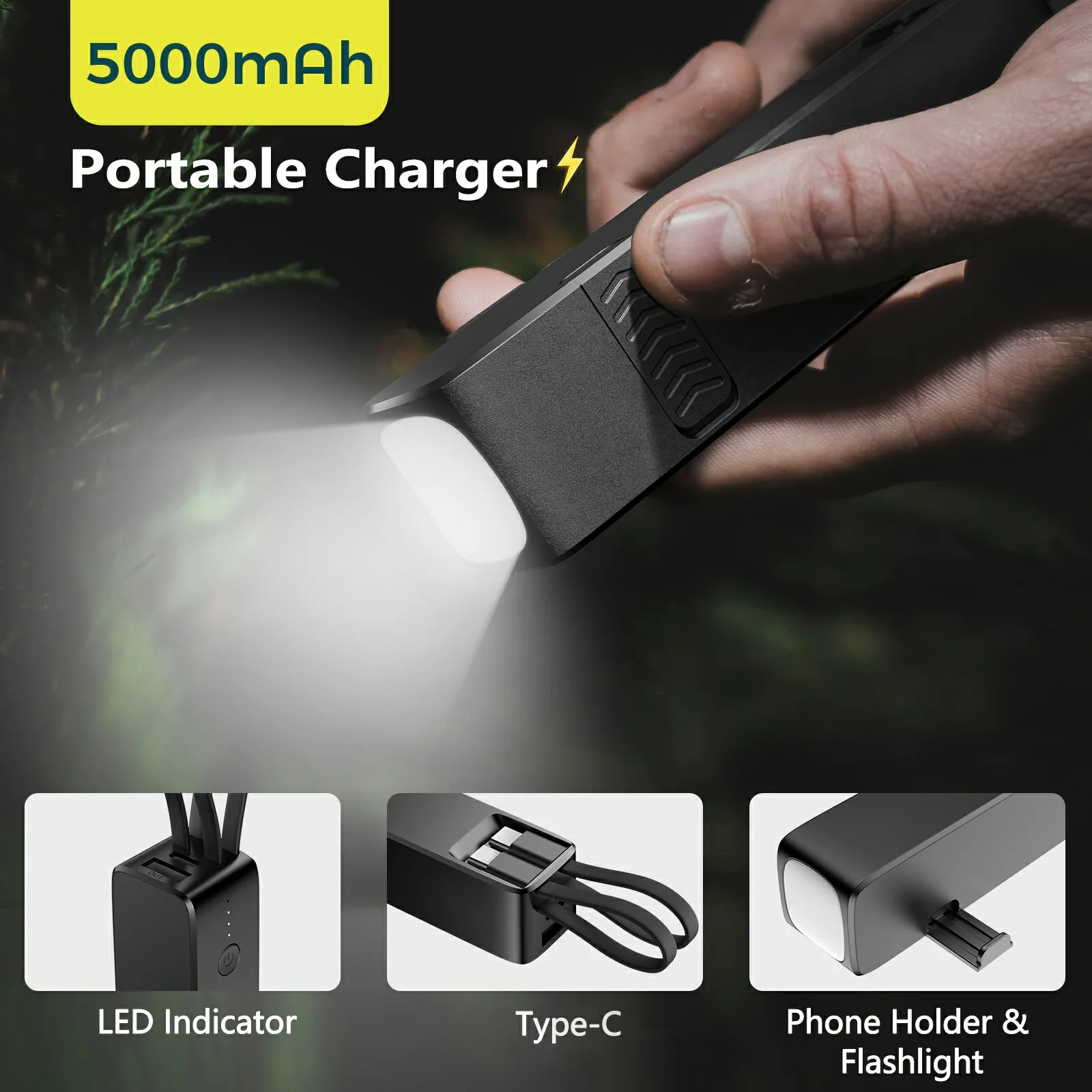 Рождественский подарочный набор GS020 5000 мАч Встроенный с кабелем power bank держателем фонарика usbdrive Мини bluetooth динамик шнурком