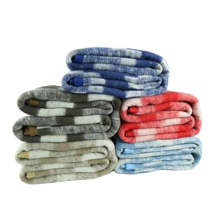 Wholesale cheap soft thick wool blanket recycled material blankets