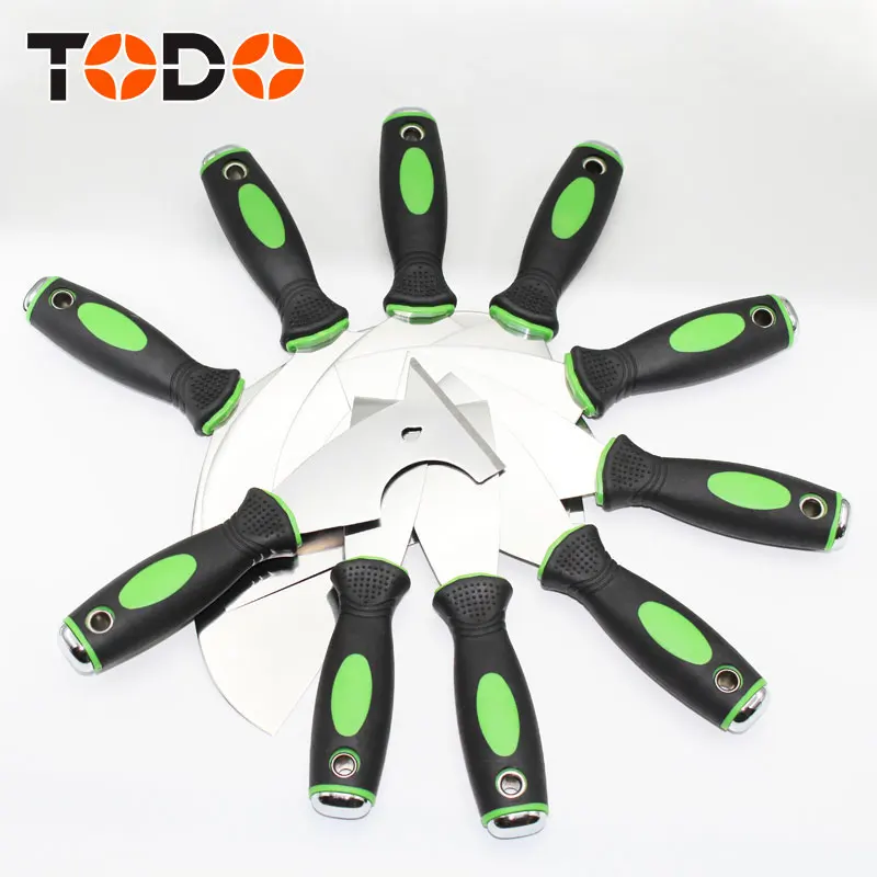TODO TPR non-slip handle Mirror polished SS putty knife paint scraper