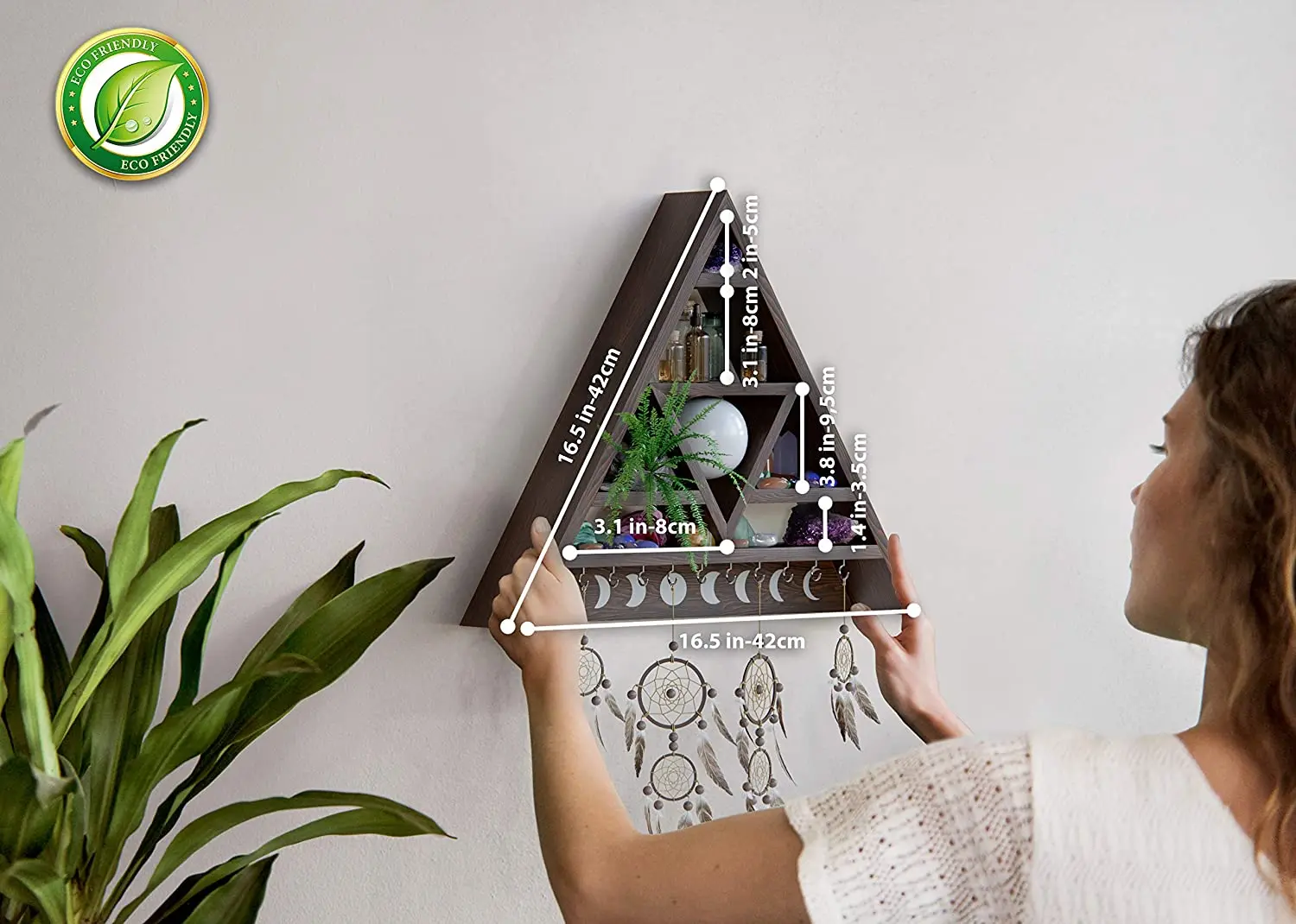 Настенная треугольная полка Witchy Home для медитации с