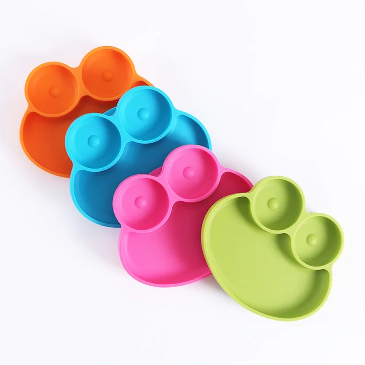 Promotion Kid 3 Compartment Plate Silicone Food Plate Divide Silicone Baby Plate