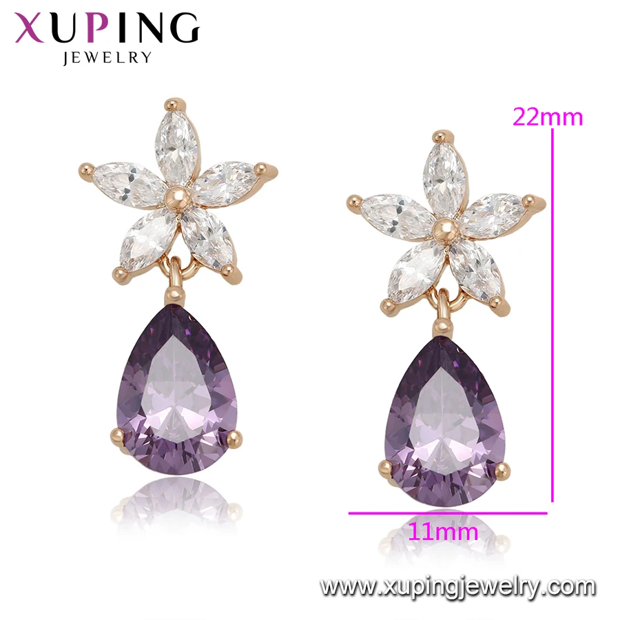 99325 xuping jewelry promotion Low order wholesale White stone star earrings with purple stones