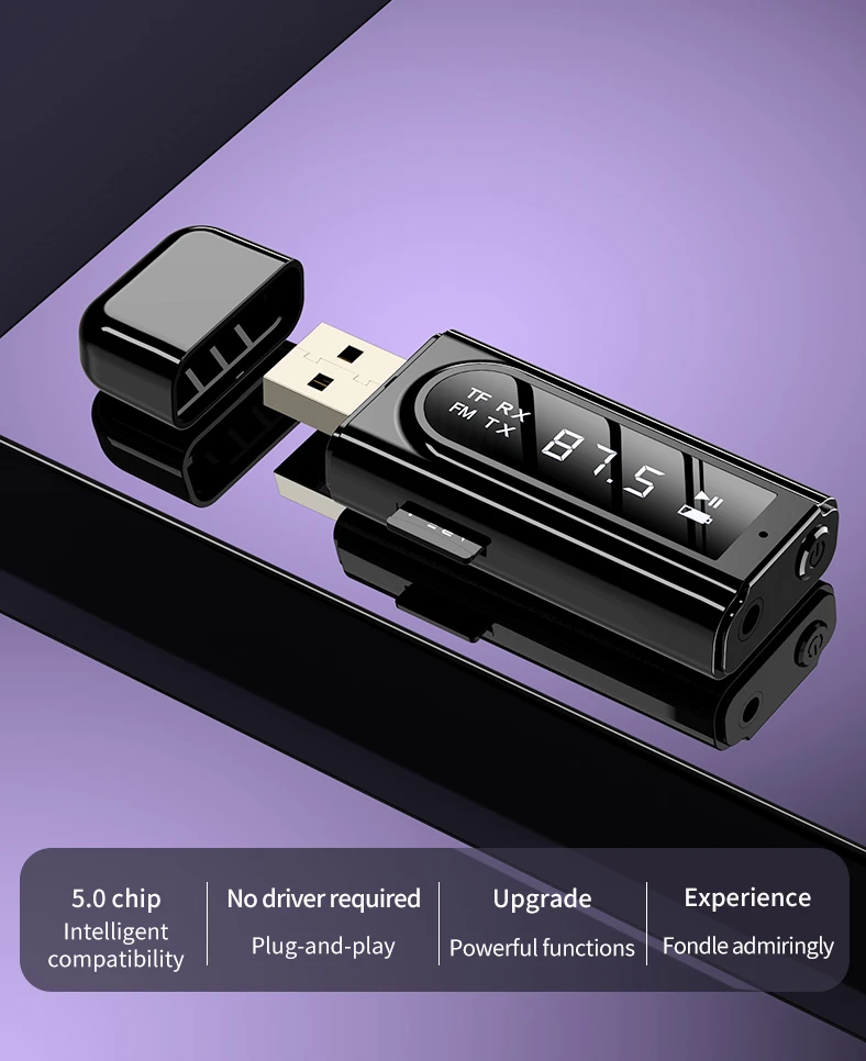 WK9 BT5.0 BT car kit player fm transmitter BT transmitter receiver adapter