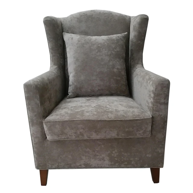 Fabric Home Furniture Hotel Relax High Wingback Sofa Chair Tall High Wing Back Velvet Grandfather Arm Chair