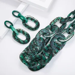 fashion acrylic leopard print necklaces earying set