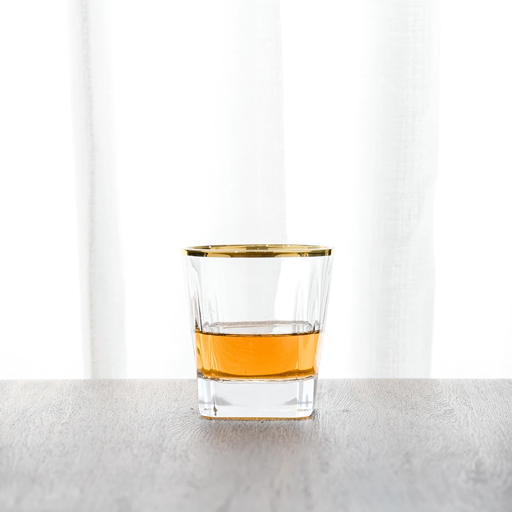 High End Creative Decanter Crystal Glass Wine Cup Set Plating gold Accept Logo Custom