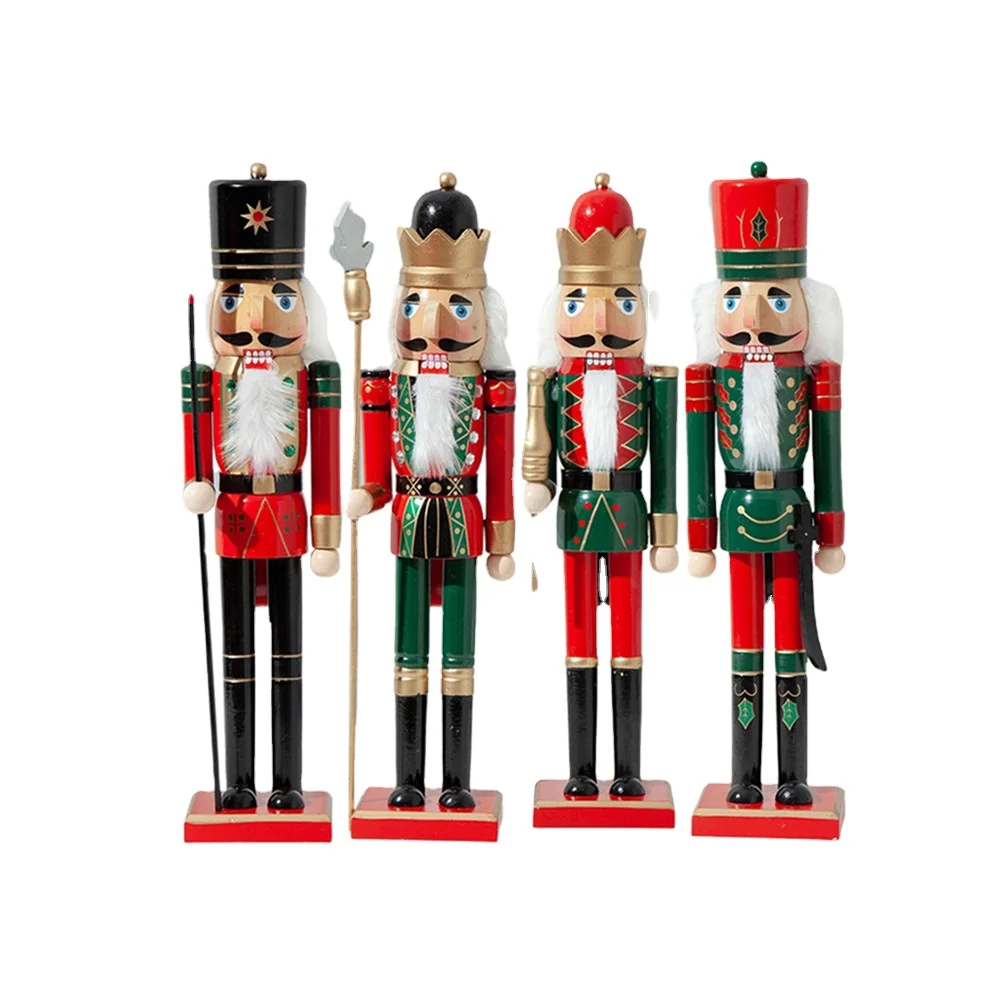 Handcraft Wooden Nutcracker Puppet Doll Soldier Figurines For Room Decoration Christmas Kid Gift