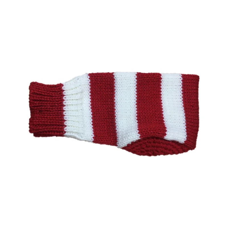 
Crochet Beer Mitten Knit Red And White Stripe Drink Mitten Gloves 
