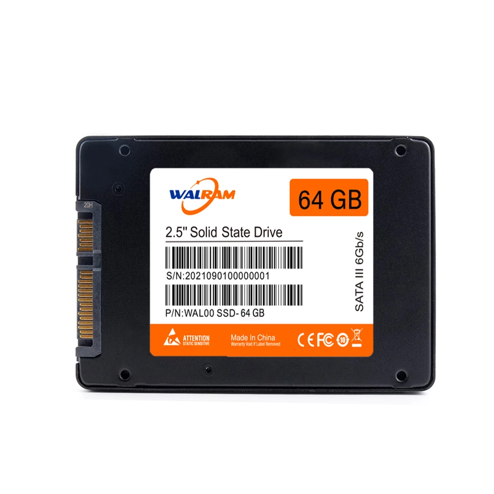  Горяч-продавая Walram SSD 64 ГБ 128 256 512 1 ТБ-2 5 дюймов SATA III Внутренний твердотельный накопитель с MLC