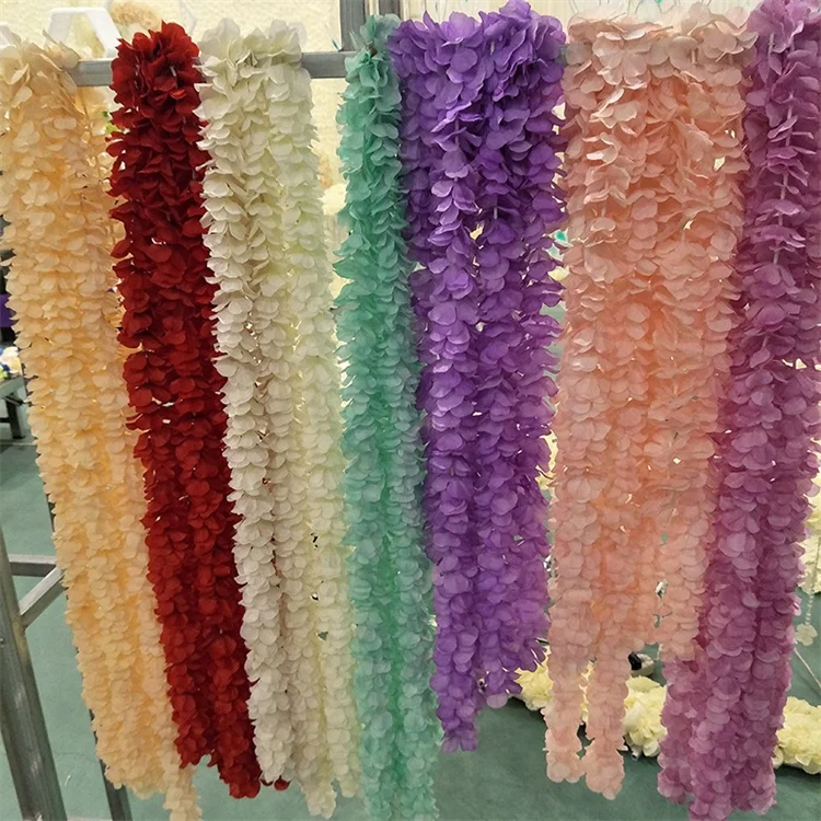 Low Price  U-3090 Artificial Silk Wisteria Hanging Flower String Vine Garland For Wedding  Decoration