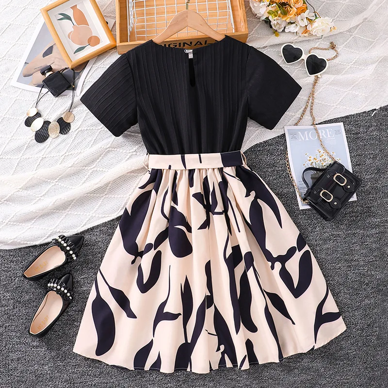 Kids Clothes Support Customized Young Girls Causal Dresses  Birthday Party Dresses For 8-12Y Children Clothing