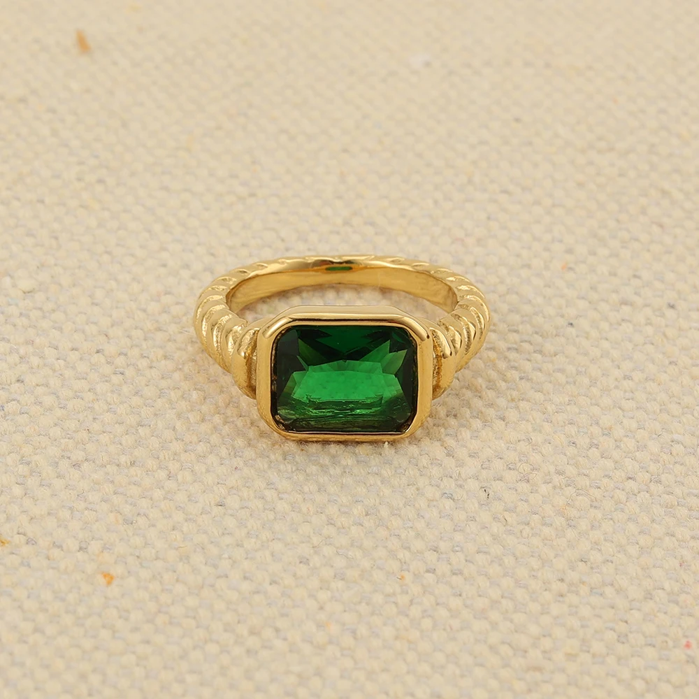 Stylish and Bold Glamour Hypoallergenic Luxurious Zircon Stainless Steel Ring Selection