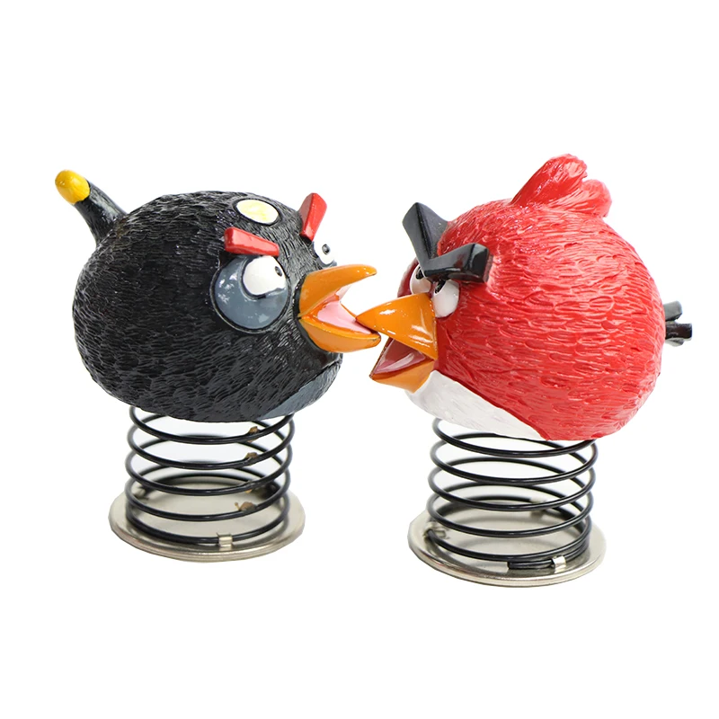 Custom Shaking Head Spring Birds Red Figurine For Car Dash Board Decorations Cute And Interesting Angry