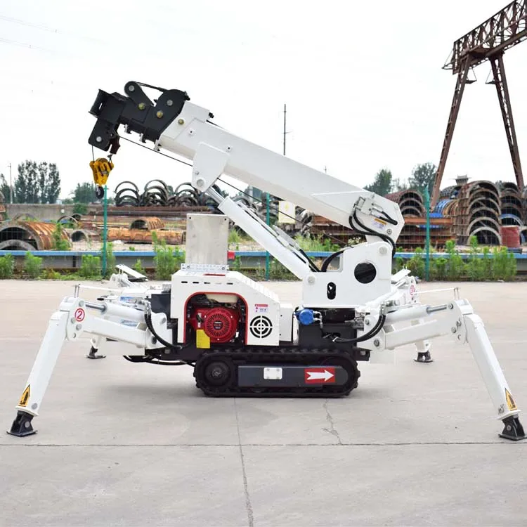 1.2 Ton Lifting Machinery Telescopic Crawler Elevator Hydraulic Engine Mini Spider Crane For Selling