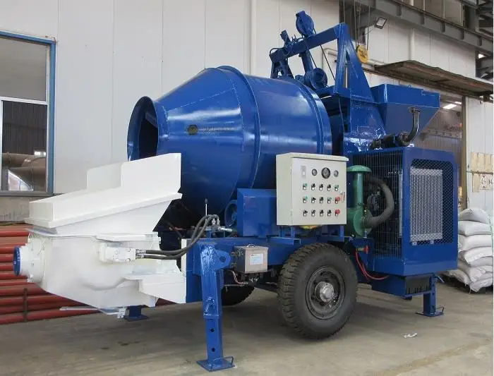 MINLE High Efficiency Mini Concrete Mixer and Pump Machine for Mixing and Pumping with Diesel Engine Driven