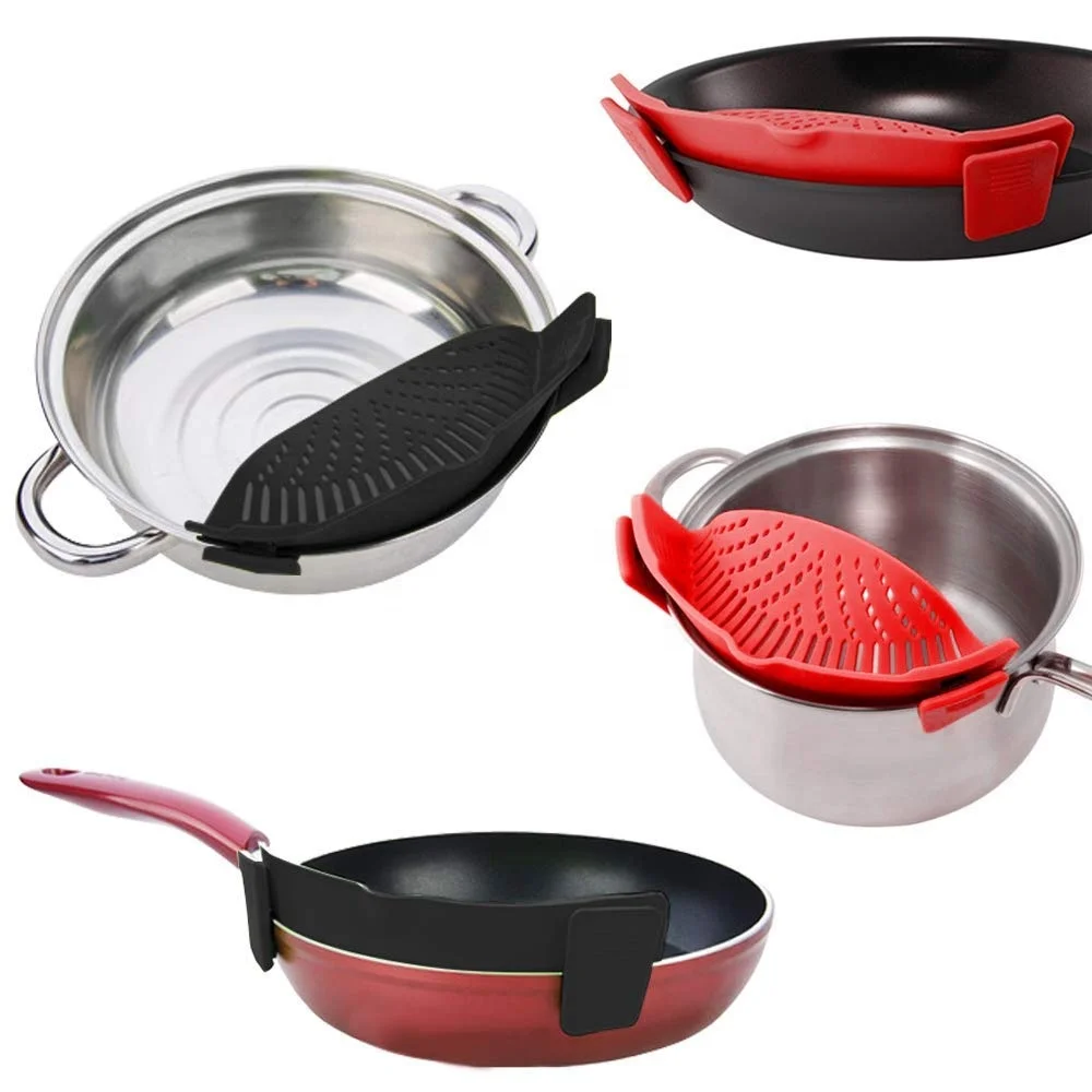 Кухонные приспособления защелкивающийся фильтр зажим на силиконовом дуршлаге подходит для всех Горшков и мисок-зеленый Лайм