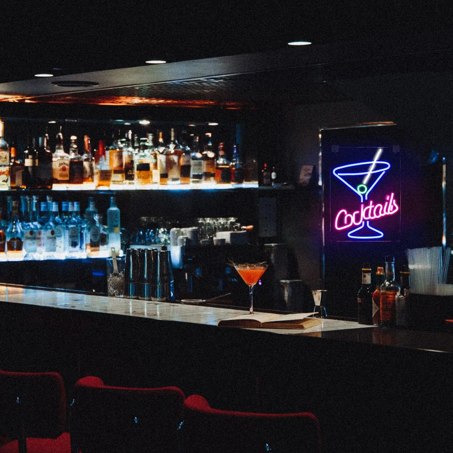 Neon Signs Drink Display Neon Sign for Wall Decor Dimmable Acrylic Milk Tea Light Up Sign Neon Light