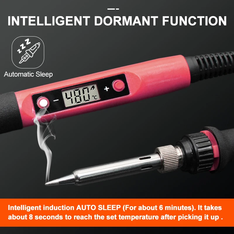 80W Smart Electric Soldering Iron LCD Digital Temperatura Adjustment Auto Sleep Internal Heating Electronic Welding Tools