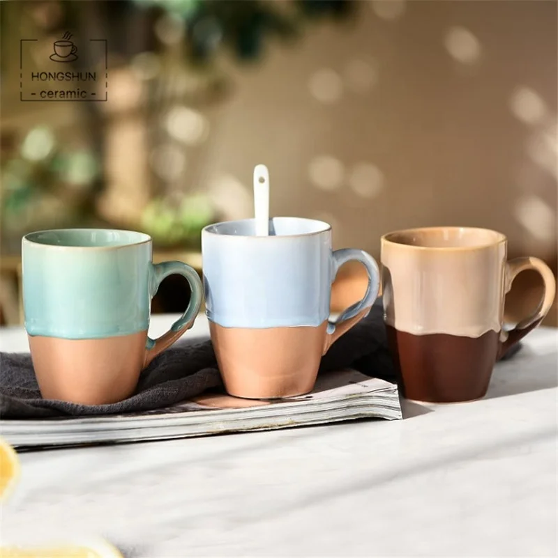 
Fashion Customized Colorful Stoneware Coffee Tea Mugs Water Bottle for Cafe 