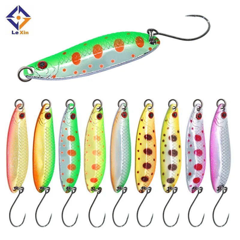 
2.5g 3.5g 5g Trout Spoon Colorful Copper Metal lure Tackle bait Artificial fishing lure spoon 